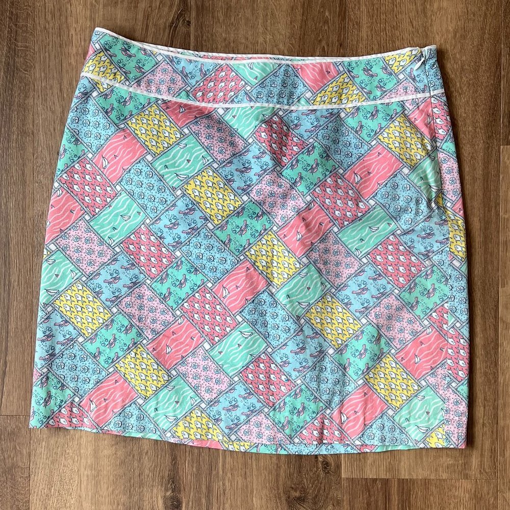 Vinyard Vines Margo Nautical Patchwork Skirt Sz 10